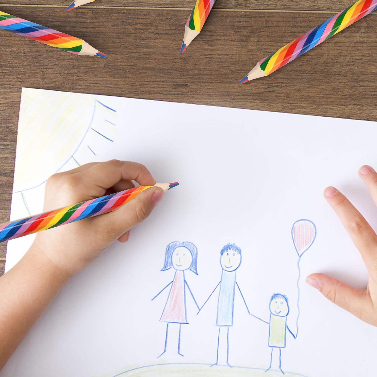 Colori Per Bambini 36 Matite Arcobaleno 7 Colori - Legno Di Alta Qualità  Per Bambini, Disegno E Colorazione Matite Gadget Compleanno Bambini, image size:1600x1600