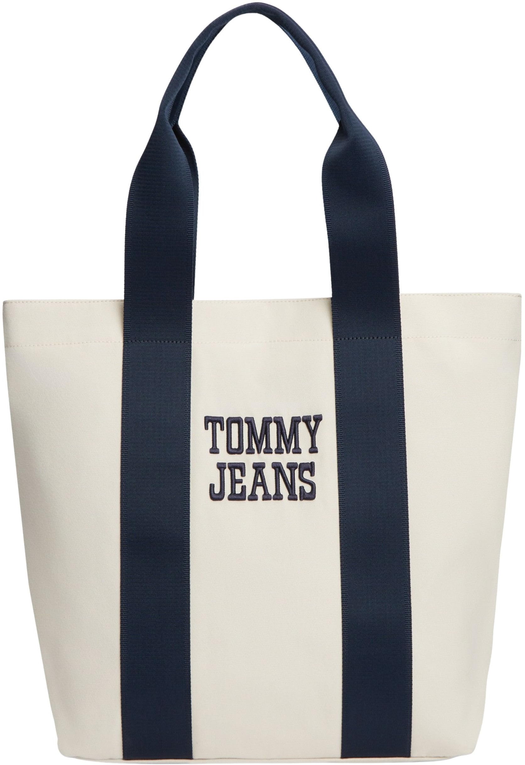 Tommy Jeans Men's TJM Bold Varsity Tote AM0AM14221, Beige (Newsprint), One Size