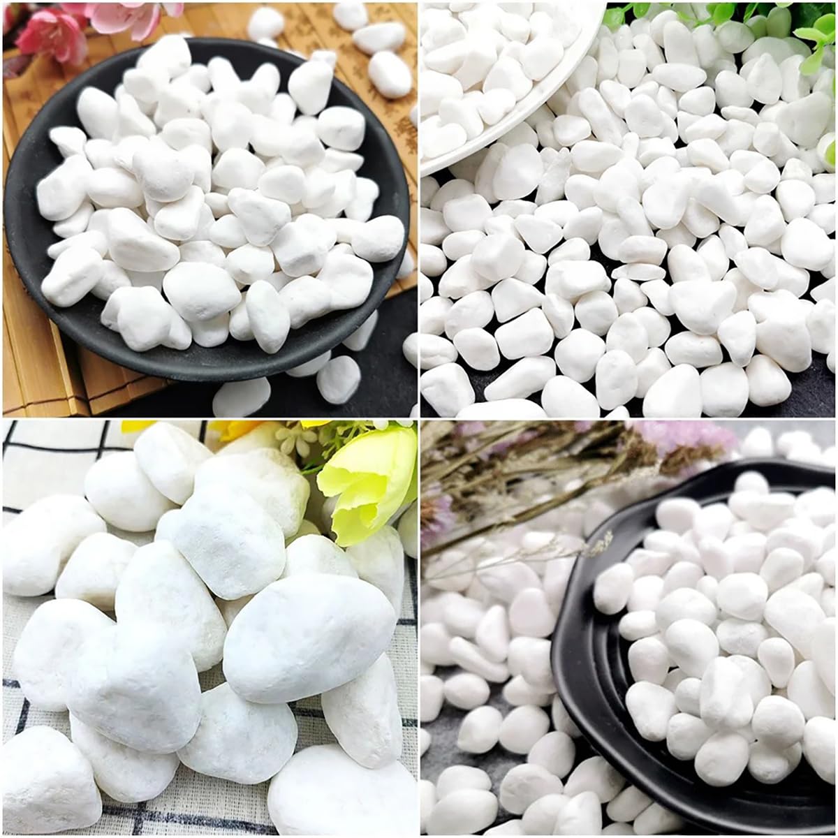 500g di Ciottoli Bianchi Decorativi, Ghiaia Naturale, Piccole Pietre per Piante Grasse, Riempitivi per Vasi, Acquari, Mini Paesaggi, Decorazioni da Giardino, 0,3-0,6cm