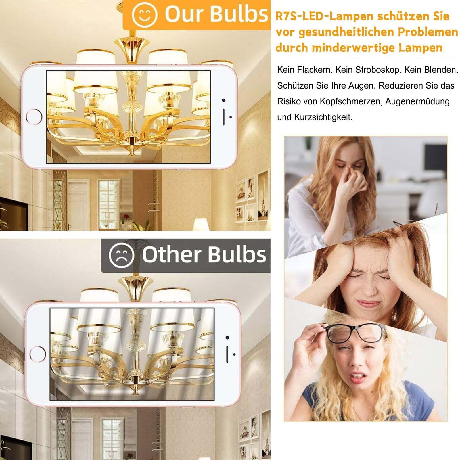 R7S LED 20W Dimmbar Ersatz für 200W Halogenlampe | 2000LM Kaltweiß 6000K Flimmerfrei Energiesparend 360° Abstrahlwinkel für Innen- & Außenbeleuchtung 4 Stück