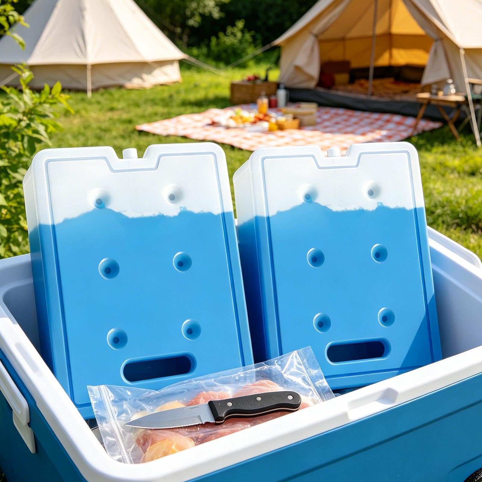 Kühlakkus Fürs Gefrierfach Langlebig Und Wiederverwendbar, 2 Stück Mit | Gefrier-Eisbeutel für Büro, Reise, Picknick, Camping, Wandern, Angeln und Kühlschrank