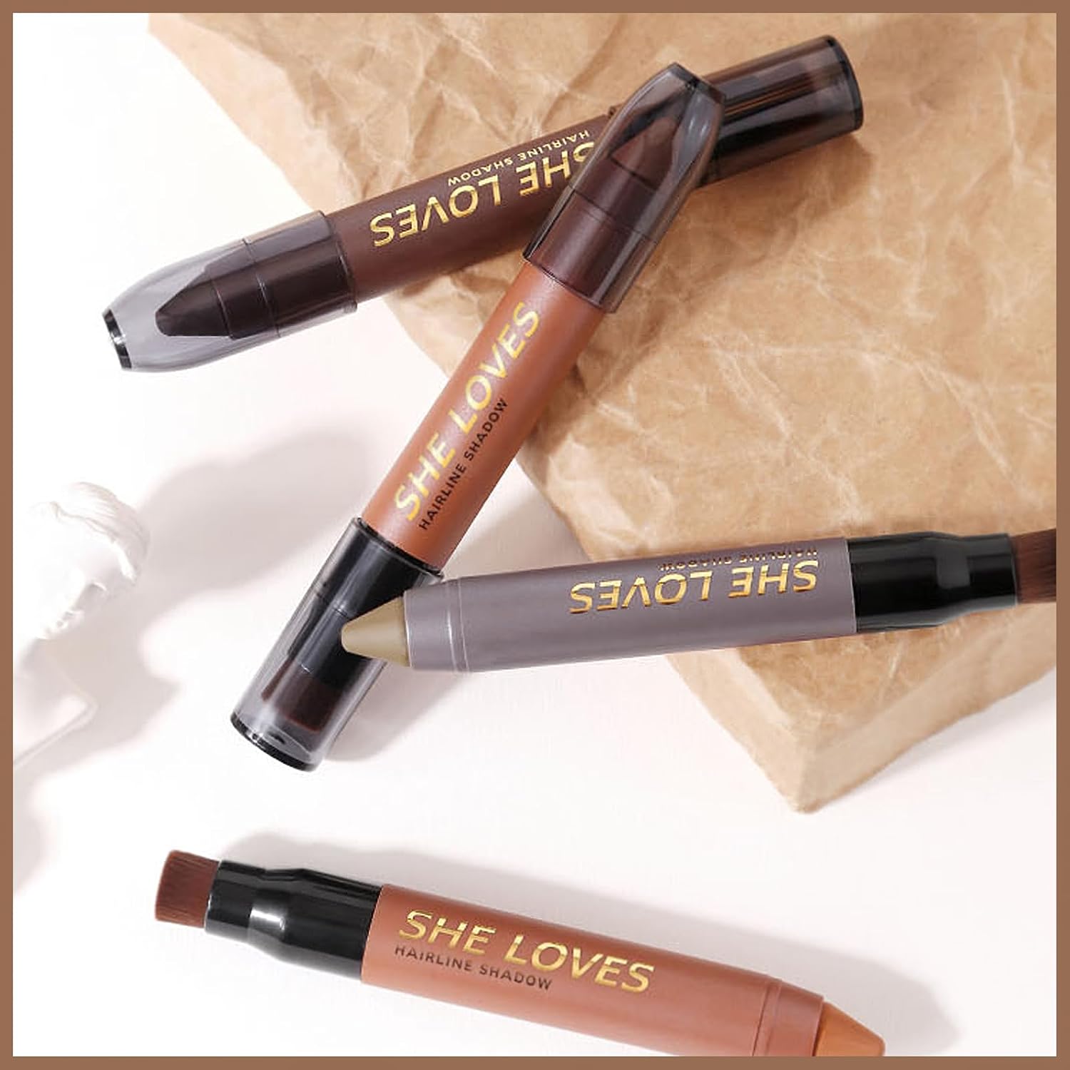 MIELIKKI Root Cover Up Pen - Temporary Hair Concealer for Hairline Powder and Coverage, Light Brown
