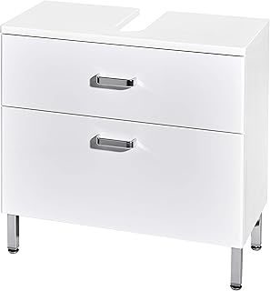 Schildmeyer Alexa Meuble sous-Vasque en Bois Blanc Brillant 65,2 x 31,9 x 61,9 cm