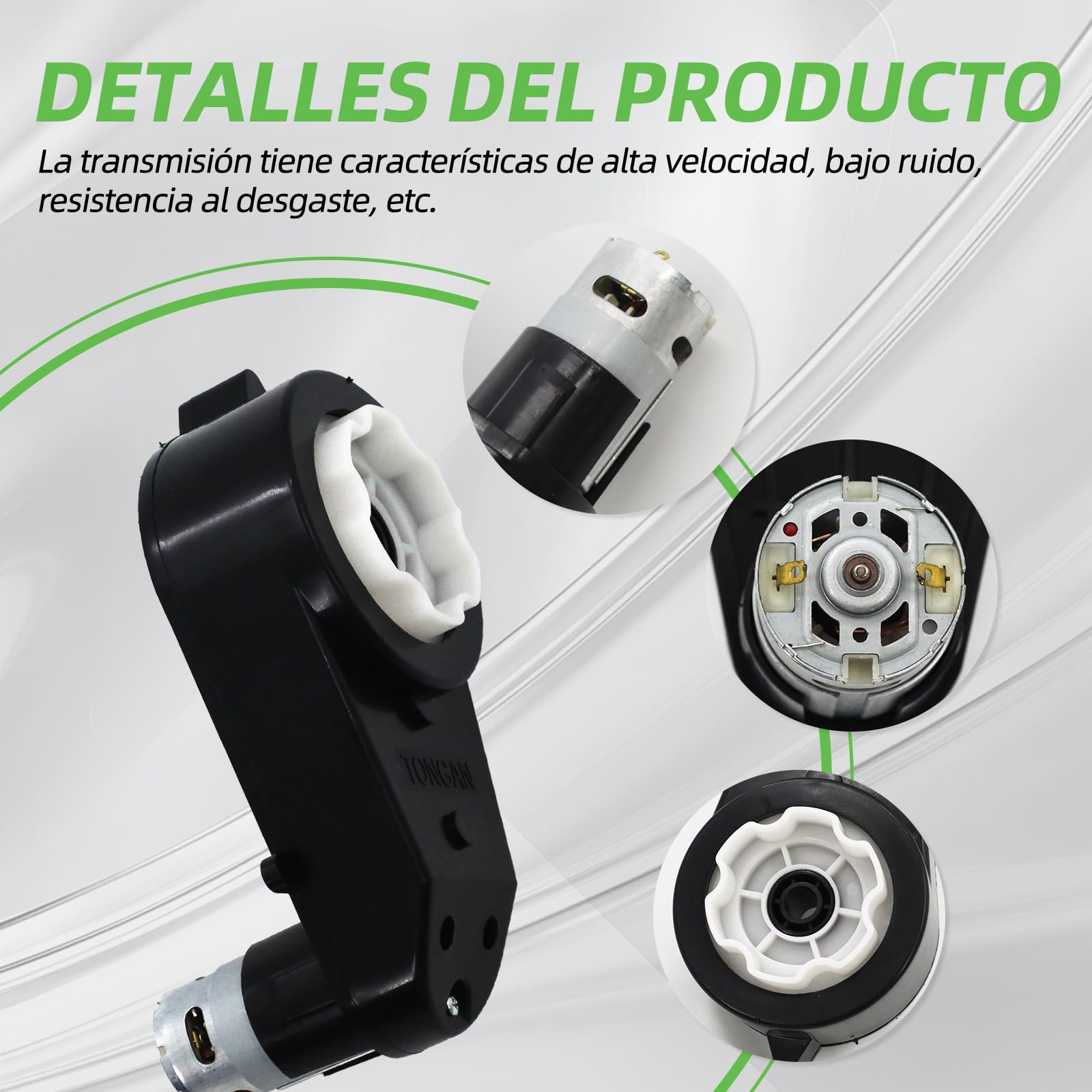 Motor de accionamiento para niños 24 V 40000 RPM RS555 – Juego de 2 motores de accionamiento de repuesto para niños vehículos eléctricos, coche infantil, vehículos de juguete (negro)