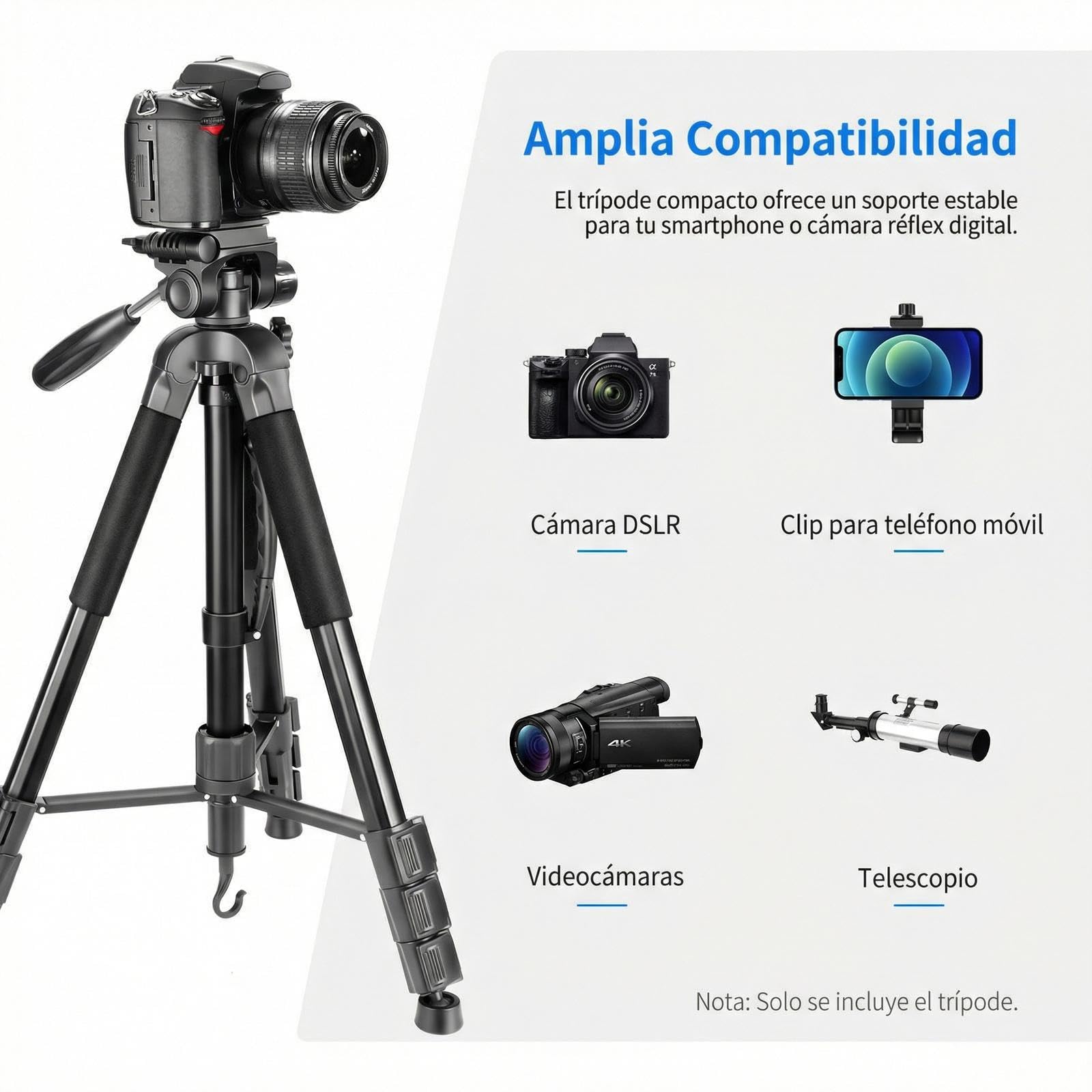 NEEWER 2 en 1 Trípode Cámara&Monopié,69.7" Portátil Travel Tripod Stand Aleación Aluminio con 3 Way Swivel Pan Head Compatible con Canon Nikon Sony DSLR,DV Camcorder Video Grabación Filmación,SAB264
