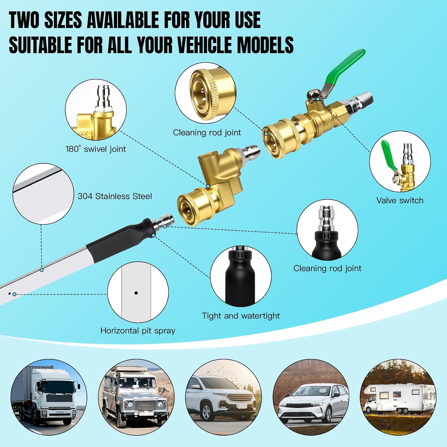 39" Radiator Cleaning Wand, Household Car&Truck, 4500 PSl Radiator Pressure Washer Wand with 3 Upgraded 1/4" Quick Couplers Dual-Use Water/Air, Portable Radiator cleaner Wand Tool