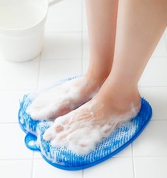 Amazon.co.jp: トーン フットブラシ ブルー 28×24cm 足洗いマット 足