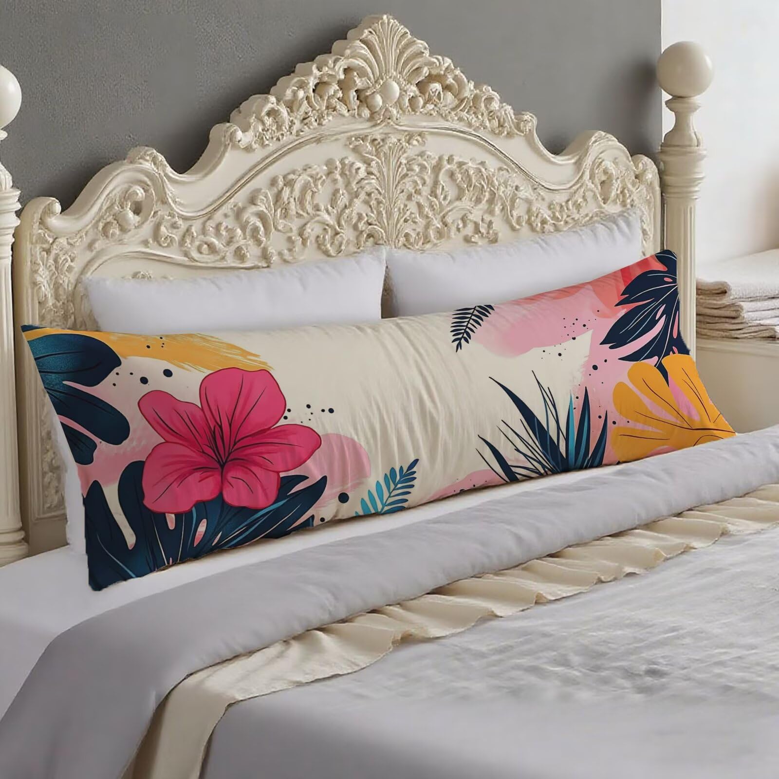 Taie oreiller couleur motif 40x140 cm une idee cadeau femme pour la chambre