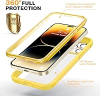 Vista 140 de Diaclara - Funda diseñada para iPhone 15 Plus de 6.7 pulgadas, transparente, cuerpo completo, con protector de pantalla, resistente de protección