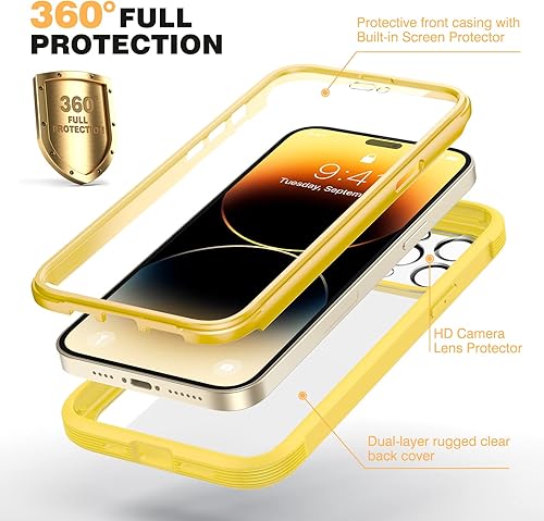 Miniatura 140 de Diaclara - Funda diseñada para iPhone 15 Plus de 6.7 pulgadas, transparente, cuerpo completo, con protector de pantalla, resistente de protección