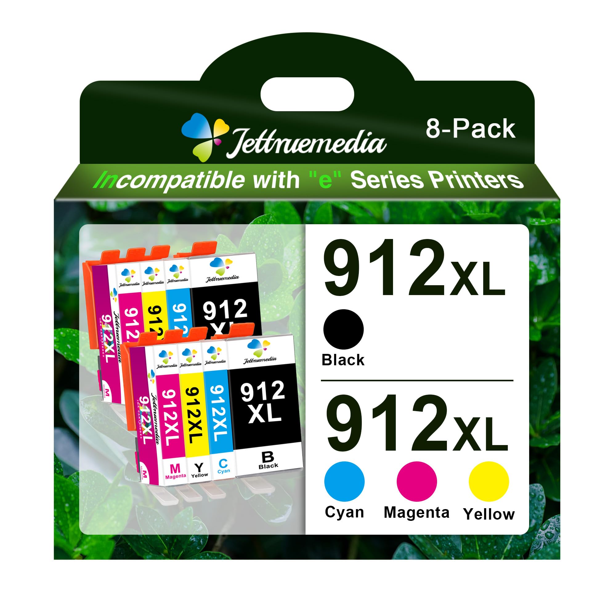 912XL Cartouches d'encre Compatibles avec HP 912 XL pour HP 912XL, OfficeJet Pro 8020 8010 8022 8023 8024 8025, HP OfficeJet Pro 8010 8012 8014 8015 (Lot de 8)