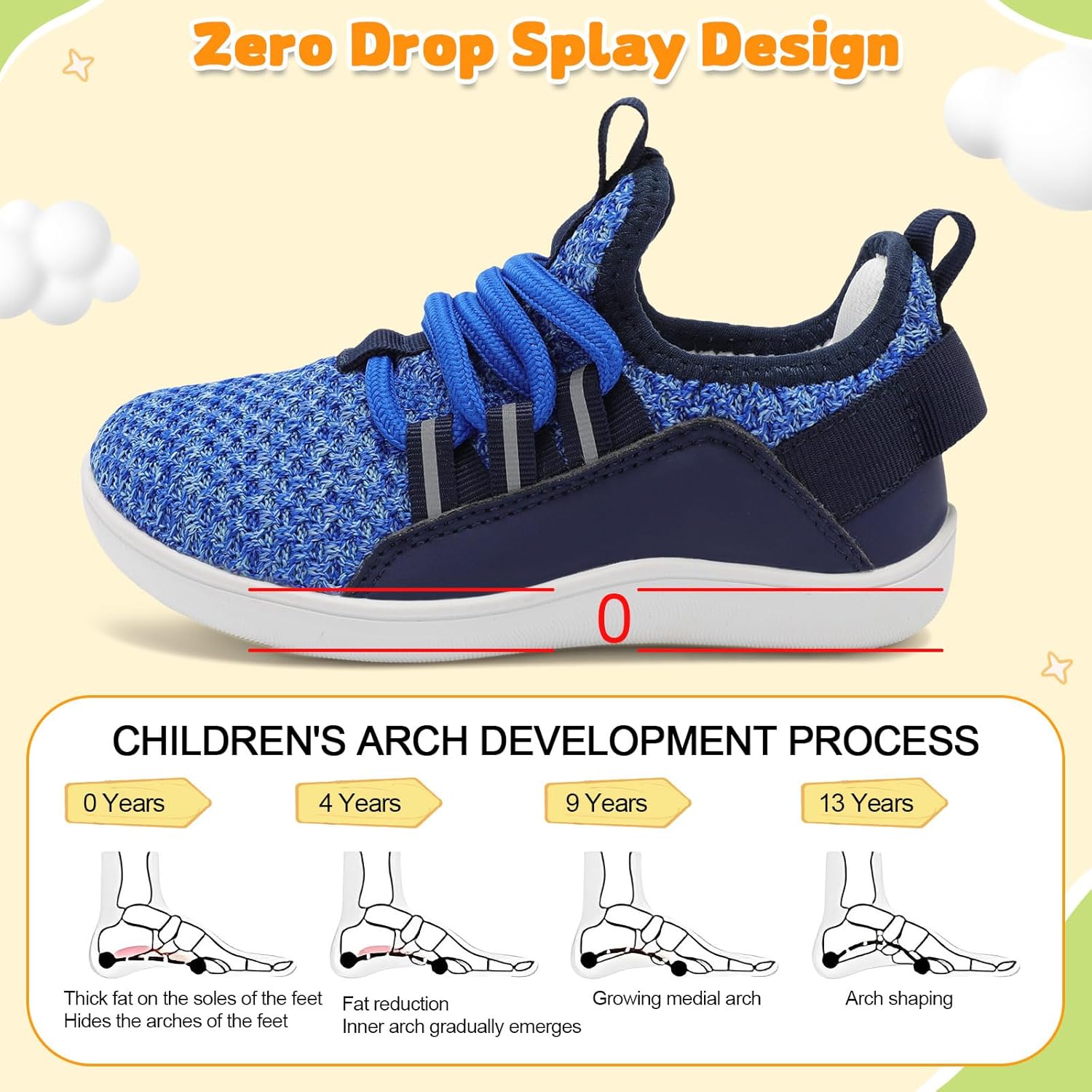FEETCITY Toddler Shoes Girls Boys Wide Shoes Kids Barefoot Shoes Zero Drop Minimalist Sneakers Slip on Toddler Tennis Sneakers - Image 6