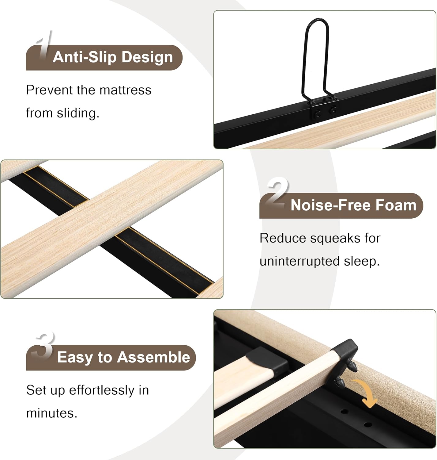 Einhomn Queen Size Lift Up Storage Bed Frame with Wingback Headboard, Linen Upholstered Platform Bed with Heavy Duty Wooden Slats Support, Underneath Hydraulic Storage, No Box Spring Needed, Beige