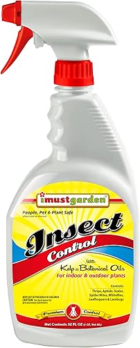 Control de insectos I Must Garden mata y repele pulgones, moscas blancas, ácaros, mosquitos y más, espray de 32 onzas