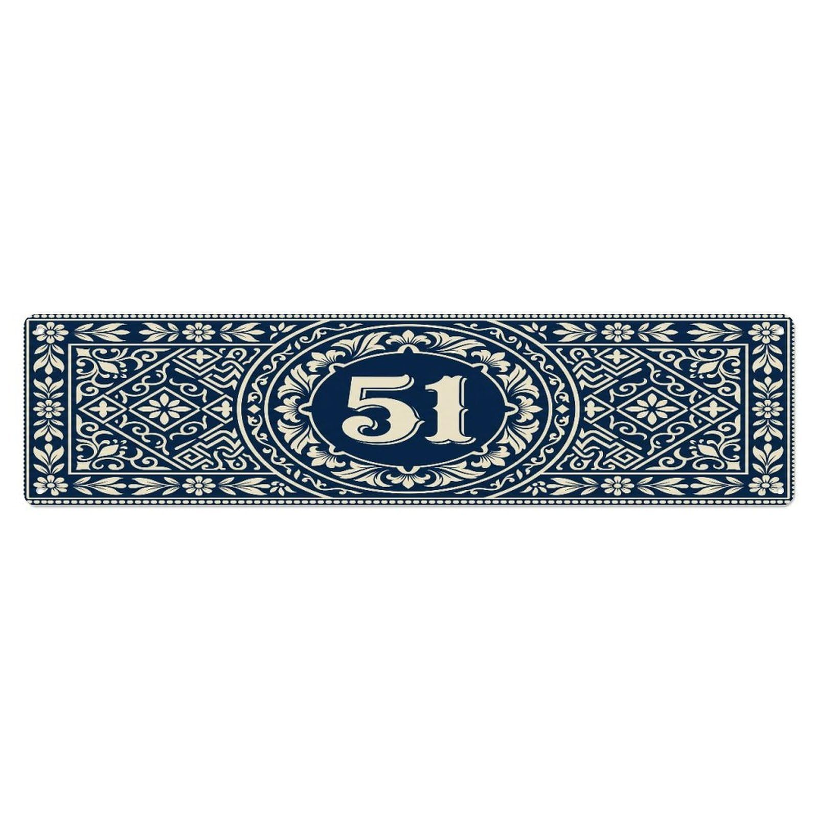 Fqcyn Style Metal Tin Sign Vintage House Door Number 51