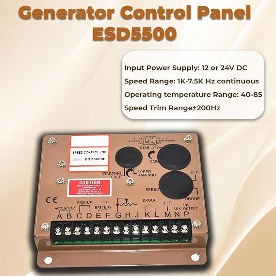 kimllier ESD5500E Electronic Engine Speed Controller Governor DC 12V 24V Generator Control Panel ESD5500