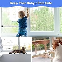 Vista 4 de Barra de Seguridad para Puerta Corredera, 2 Piezas de 16 a 51 Pulgadas Barra Tope de Seguridad Interior para Puerta Corredera de Patio y Ventana