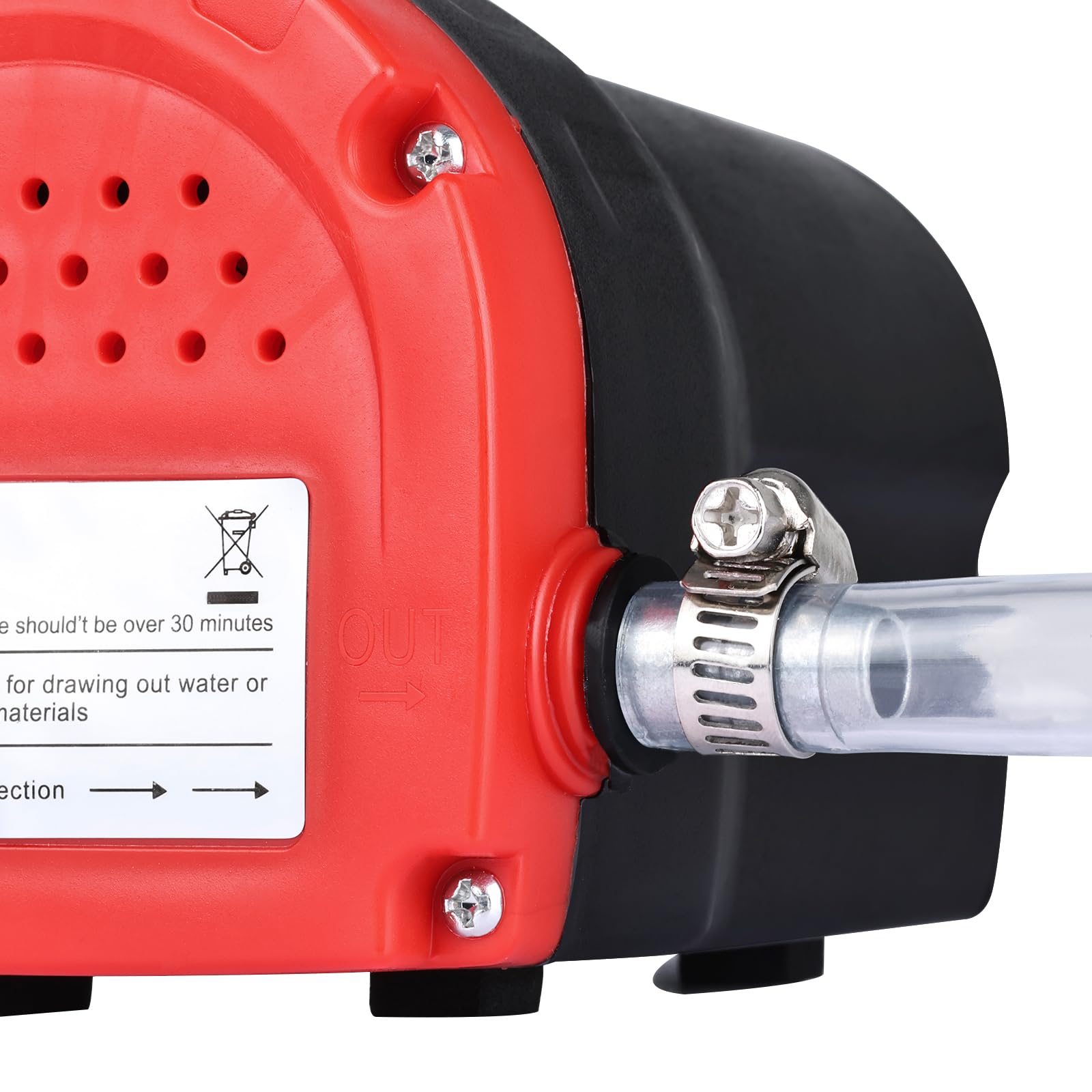BOOMSTART Pompa do wymiany oleju ekstraktor 12 V 60 W diesel płyn scavenge siła ssąca pompa do przepompowywania paliwa z rurami do łodzi, węży, ciężarówek, RV, ATV (czerwona)