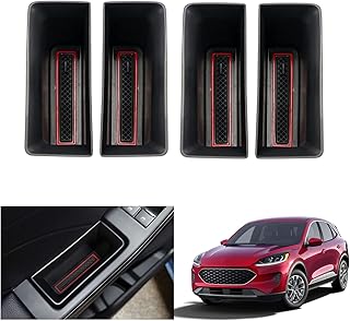 GAFAT Fo-rd Kuga 3 MK3 ST-Line 2020-2023 2024 Door Handle Storage Box, Door Buckle Shelves Organiser Tray, Compatible with Ford Kuga 3 Accessories [Front + Rear Door, Pack of 4]