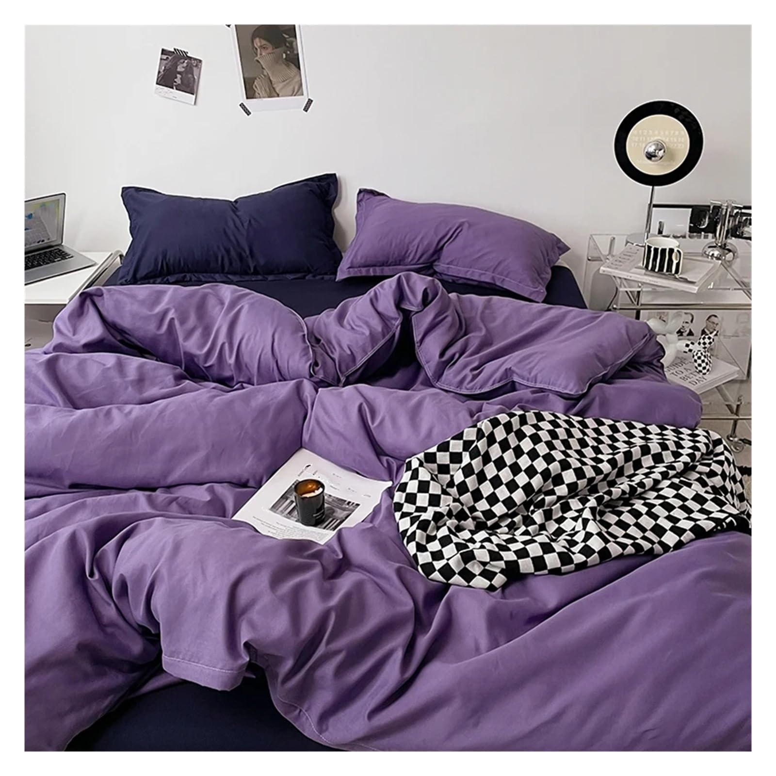 Juegos de cama Viskee de color sólido con sábanas y fundas nórdicas twin queen