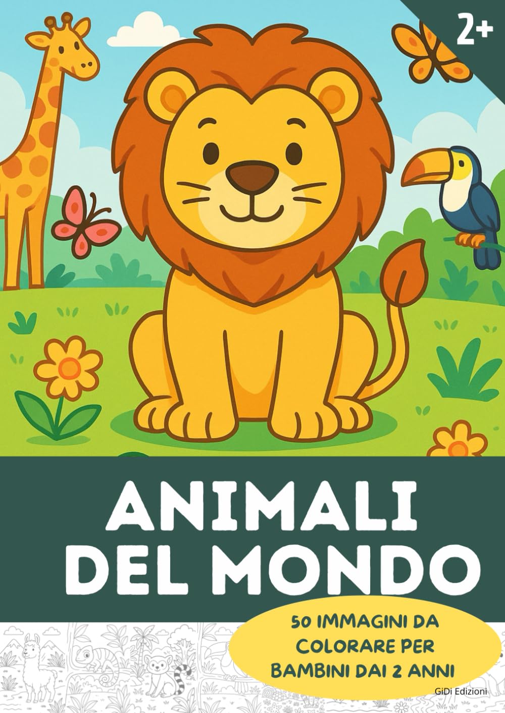 Livre de coloriage pour enfants : Découvrez et coloriez 50 animaux exotiques