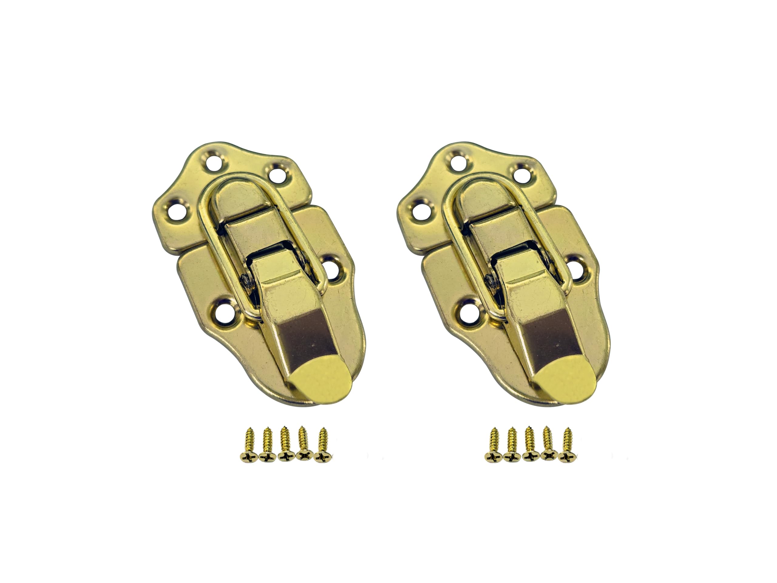 QCAA Toggle Hasp Latch for Small Metal Box, 38mm x 70mm, Brass, Made in Taiwan, 2 Pack