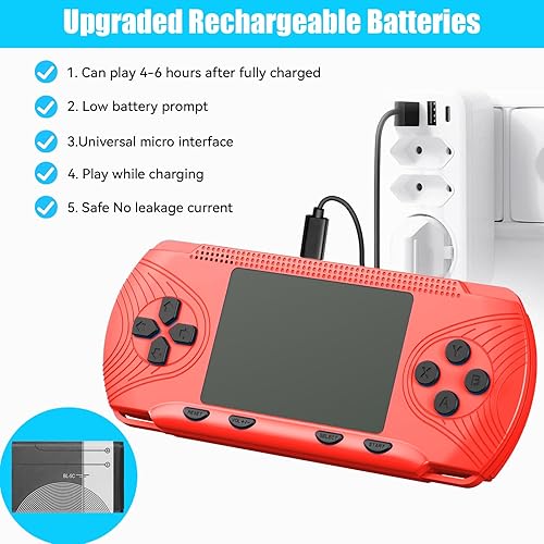 Miniatura 4 de Consola de juegos retro con pantalla de 3.0 pulgadas para niños y adultos, consola de juegos portátil de mano 258 juegos clásicos precargados,