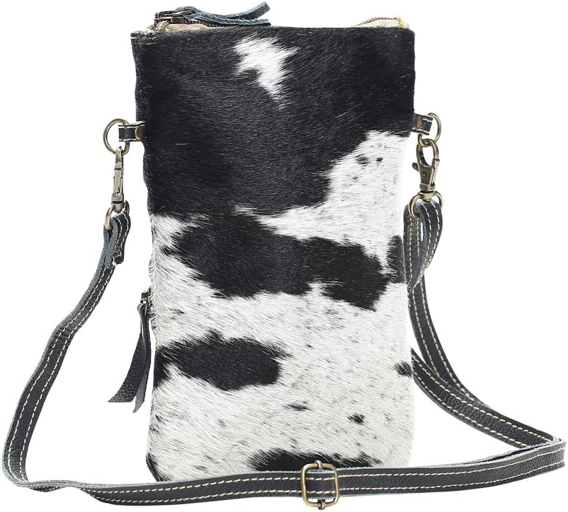 Myra Bag White & Black Cowhide Crossbody Bag S-1174