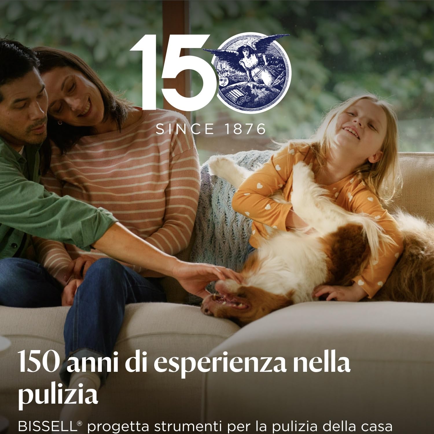 Bissell CrossWave HydroScrub, Aspirapolvere e lavapavimenti senza fili, potente pulitore multisuperficie per pavimenti, autonomia di 45 minuti, con pulizia dei bordi, faretti a LED, 4283N