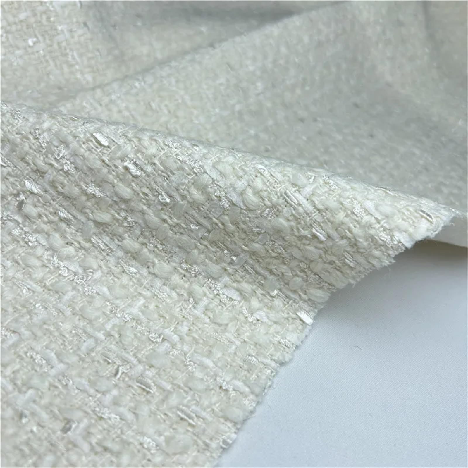 Tissu Tweed for Manteaux Robes Blanc 100cm