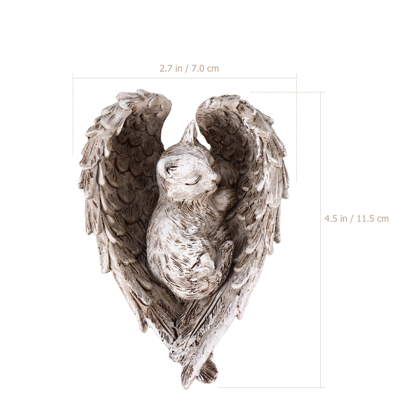 DOITOOL Resin Angel Pet Sculpture Outdoor Garden Statue with Elegant Wings Memorial Grave Marker for Pet Memorials and Garden Decor Durable Resin Crafts Sculpture - Image 2