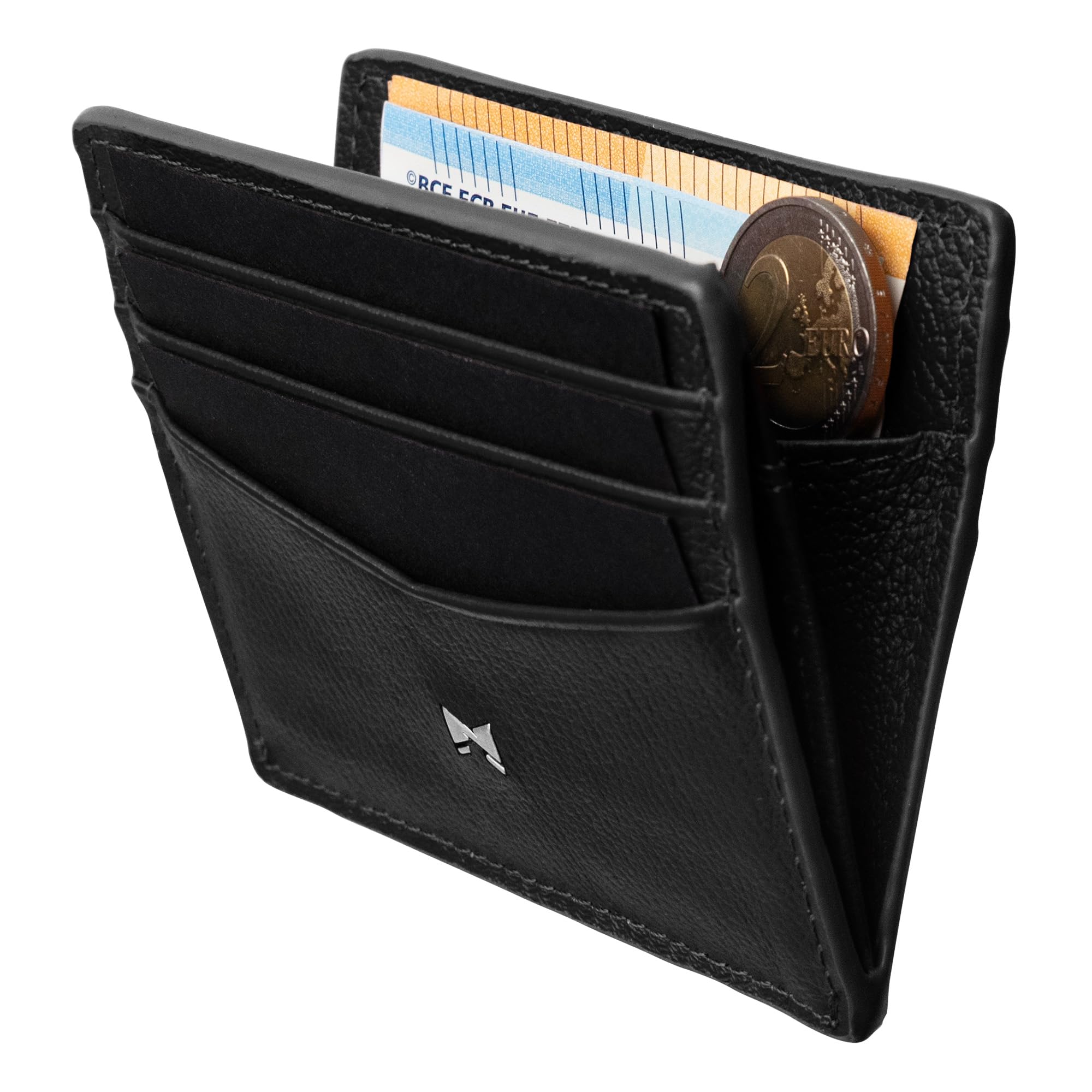 Gentlemen’s Kartenetui – Premium Rindsleder & RFID-Schutz – Slim Wallet mit Münzfach