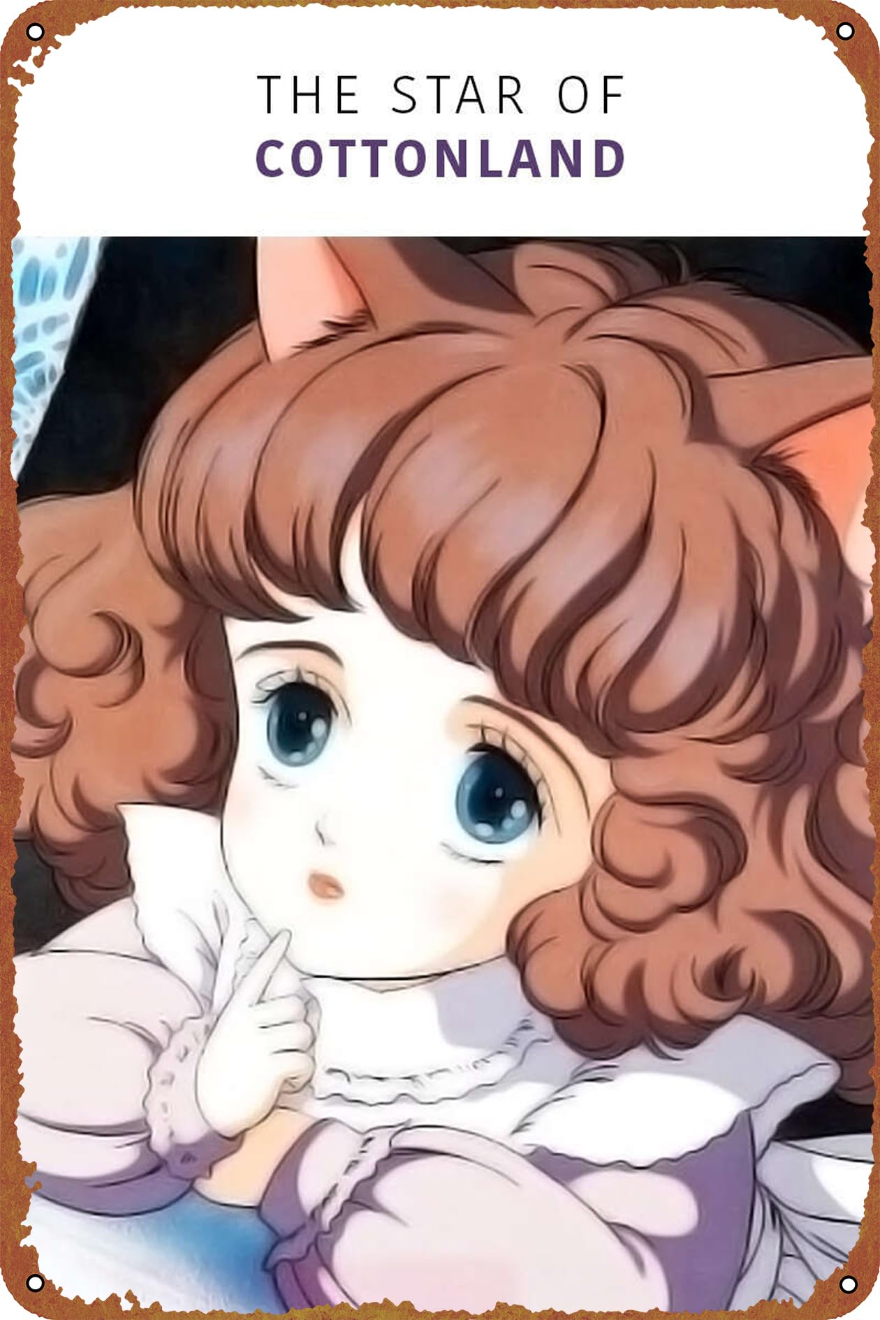 The Star of Cottonland Metal Tin Sign Wall Decor - Funny Vintage Tin Sign Wall Plaque Poster for Cafe Bar Restaurant Supermarket Shop - Best Gifts - 8 x 12 Inches