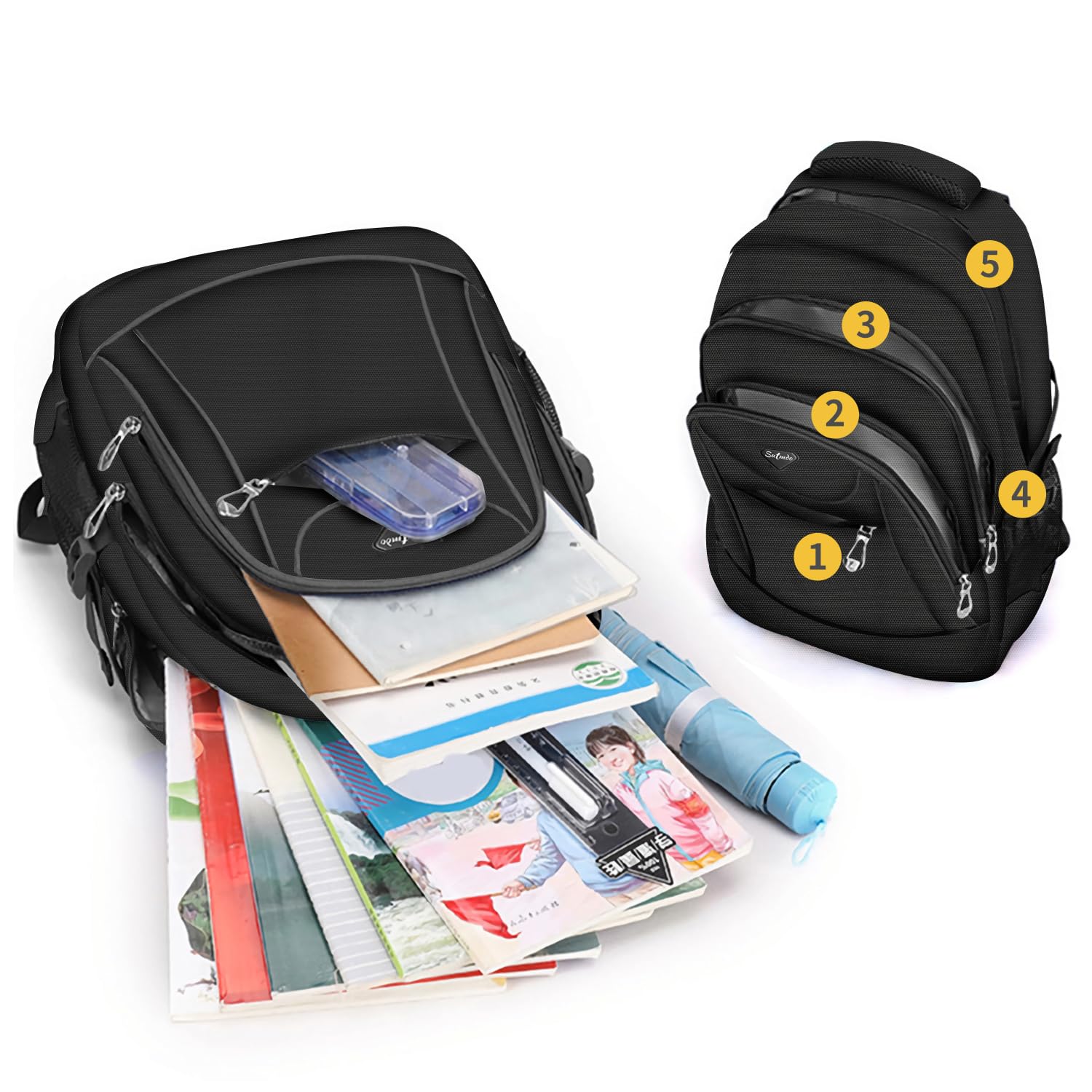 Zaini casual leggeri per ragazzi e ragazze, borse per libri scolastici, zaino per laptop da 15 ", borsa da viaggio