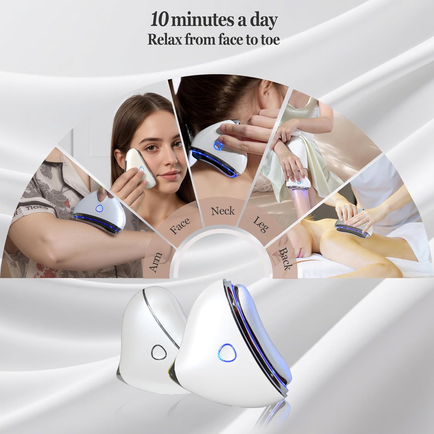 Gua Sha Device,Stainless Steel Gua Sha Facial Tools with Heat and Vibration, 4-in-1 Red Light Therapy for face,Electric gua sha face Massager, Pocket-Friendly Household Beauty Device - Image 4