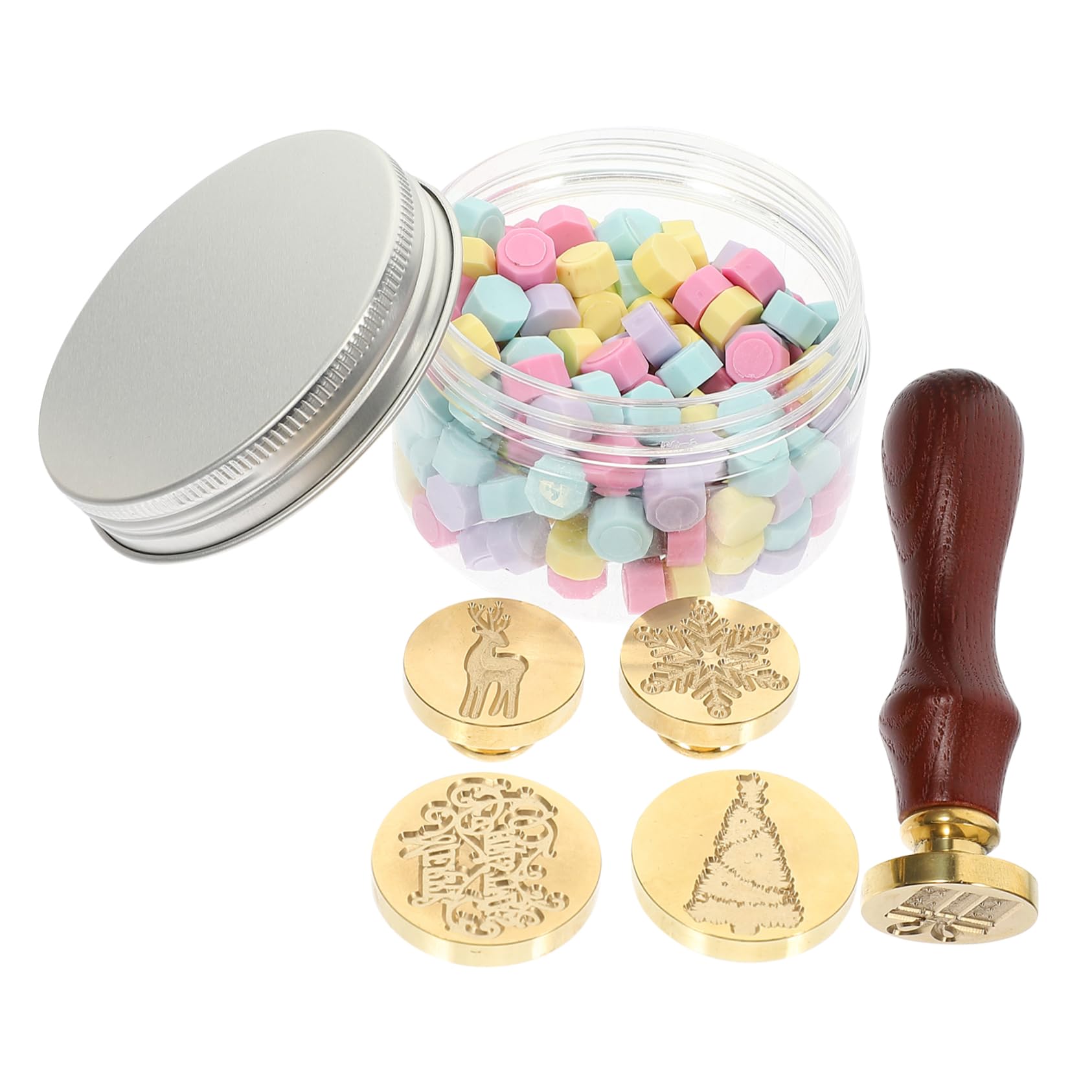 Kit Di 3 Timbri Con Sigillo Di Ceralacca Per Inviti Natalizi Timbro Rimovibile Per Decorazioni