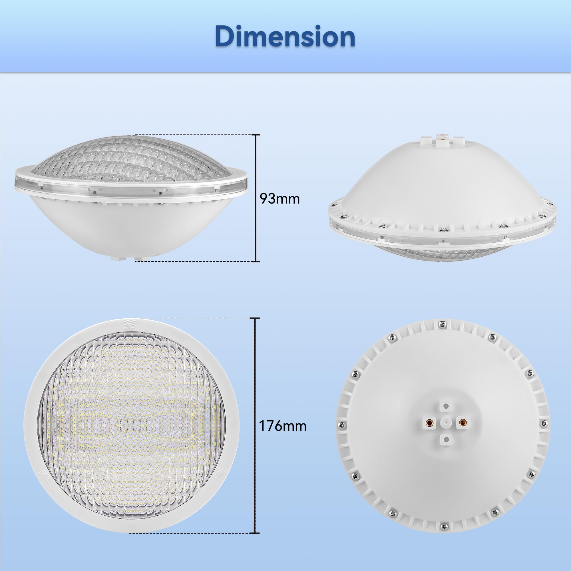 LyLmLe LED Poolbeleuchtung PAR56 20W Poolscheinwerfer RGB Farbwechsel Dimmbar Externe Synchronisation mit Fernbedienung,IP68 Wasserdicht LED Unterwasserscheinwerfer, 12V AC(2er-Pack)