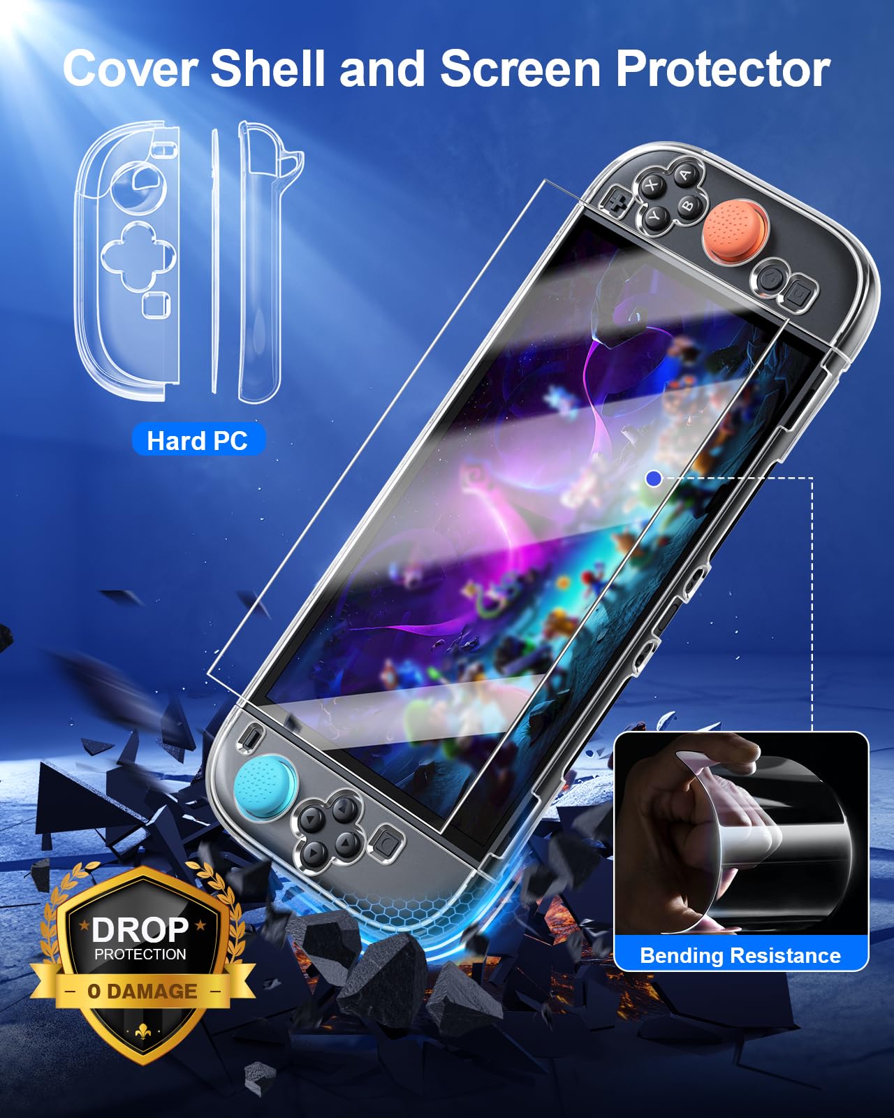 Switch 2 accessori, [carica interna] custodia per console Nintendo Switch 2 2025, kit FYOUNG 23 in 1: custodia da trasporto, caricabatterie controller, guscio protettivo, impugnatura per joycon