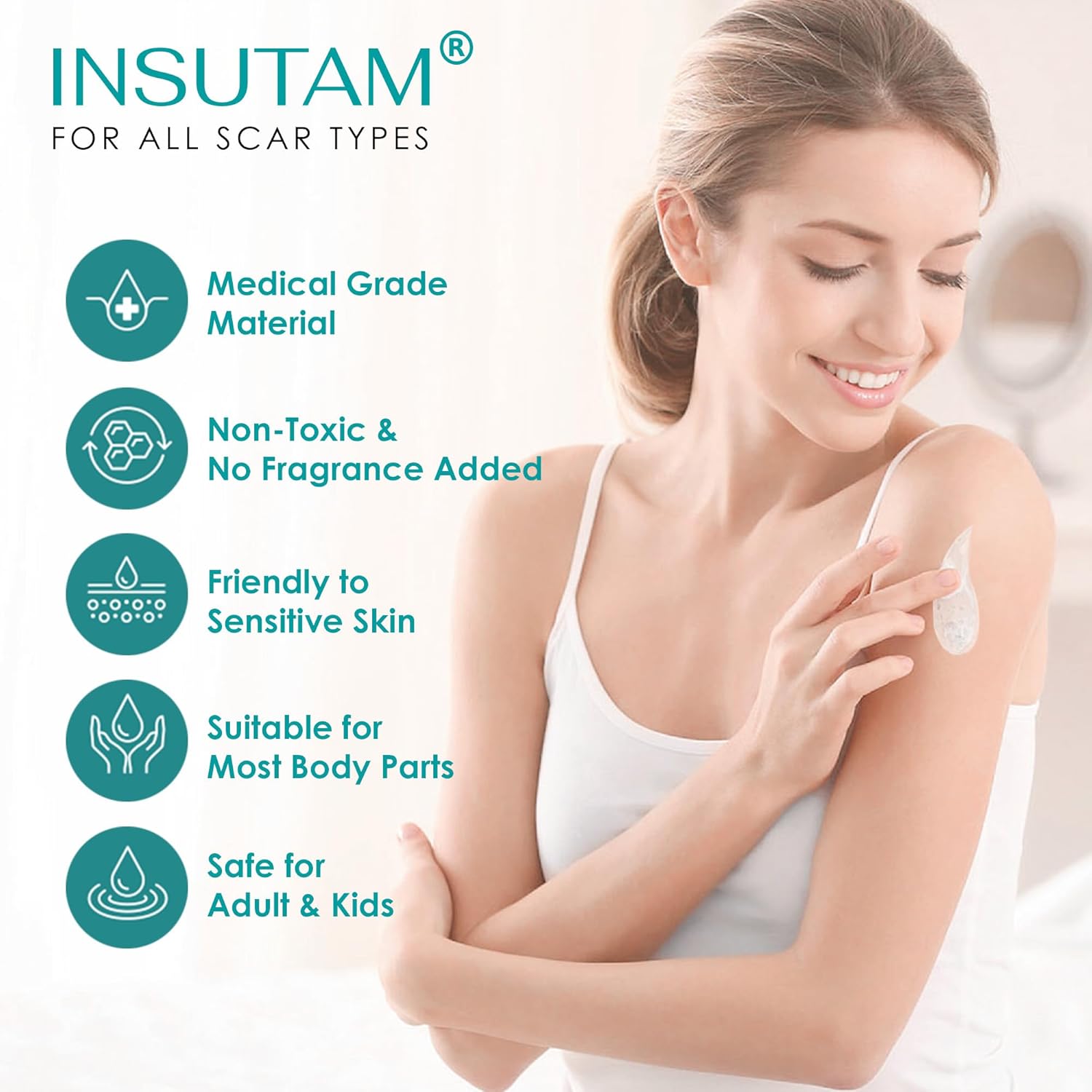 Silicone Scar Cream Gel for Scars: Medical Grade Silicone for Old and New Scars (White) - Image 2