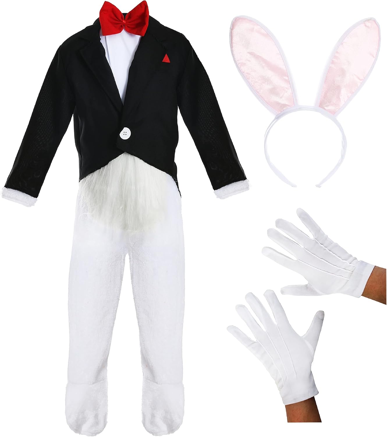 infantil Lujo Blanco Conejo Disfraz ideal para ESCUELA LIBROS LA SEMANA Carnaval 5 piezas Disfraz (disponible en 4 Tallas) - Blanco, SMALL