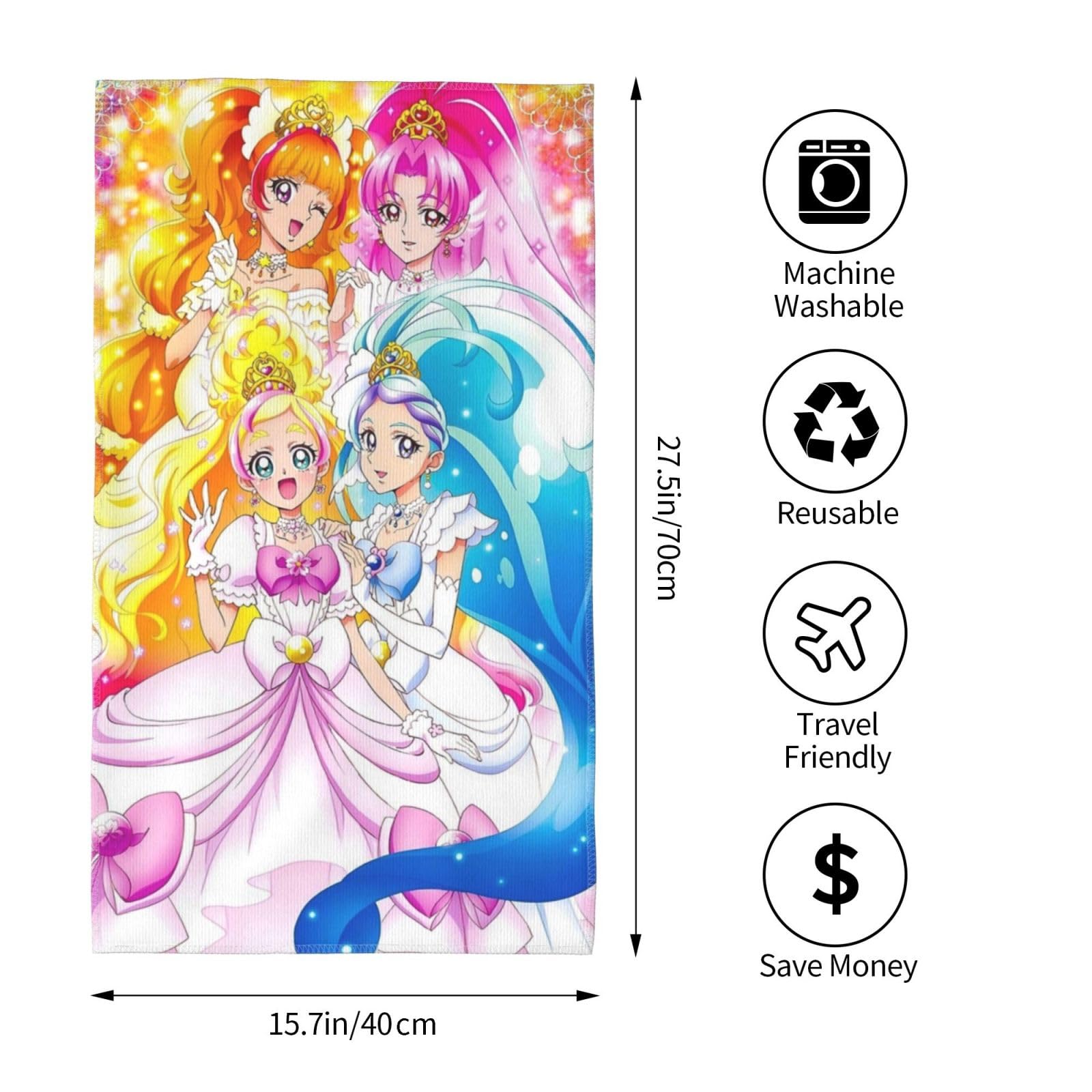 Amazon｜Go！プリンセスプリキュア (1) 人気 フェイスタオル ビーチ