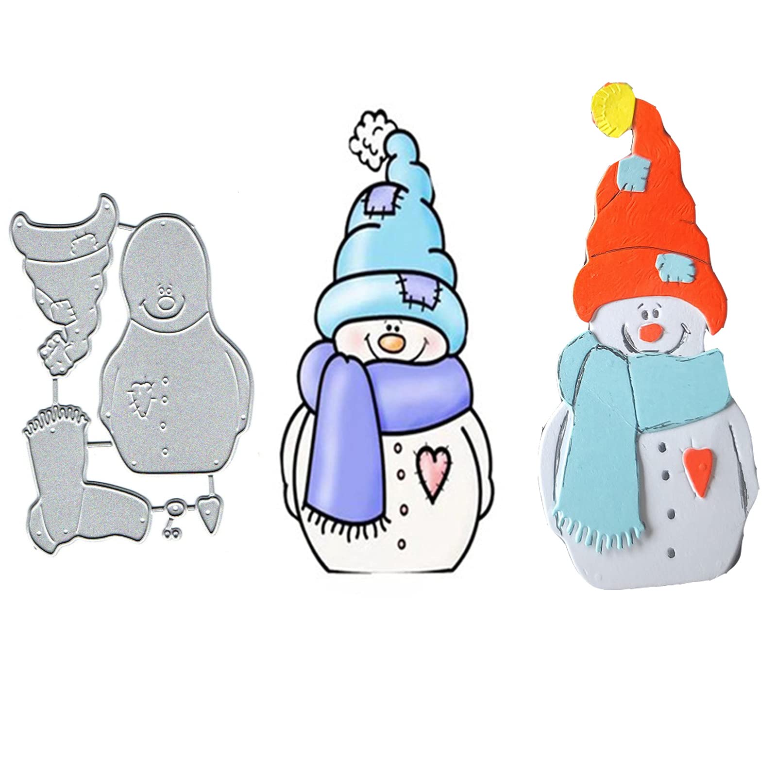 Schneemann Stanzform Aus Metall - Prägeschablone Für Karten, Scrapbooking & DIY-Dekoration
