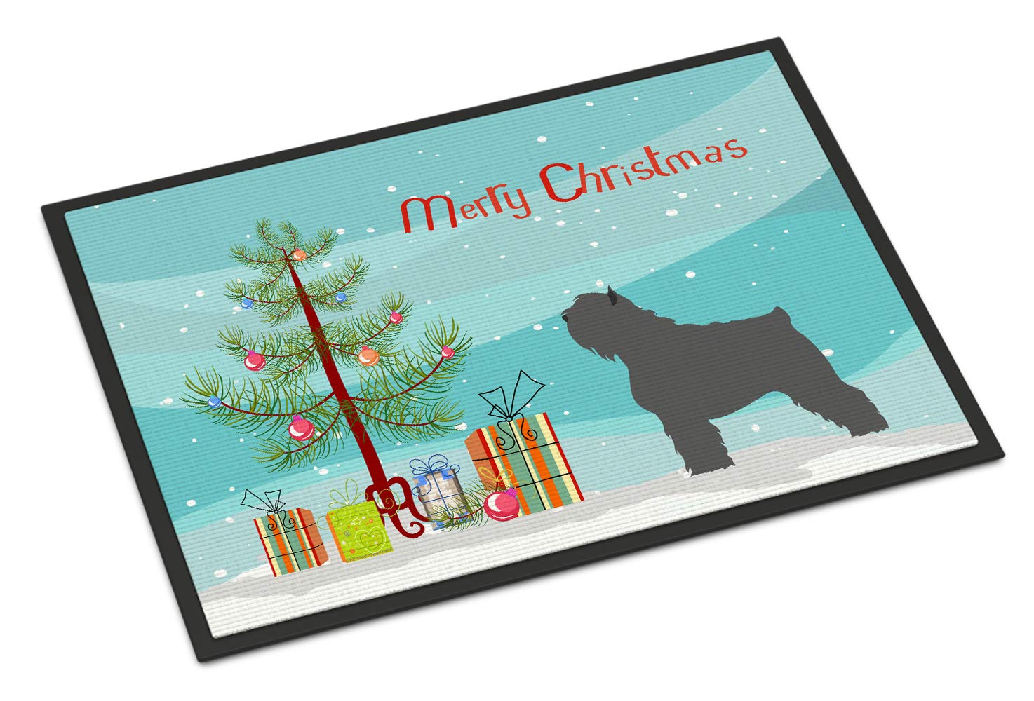 Caroline's Treasures BB8464MAT Bouvier des Flandres Christmas Doormat 18x27 Front Door Mat Indoor Outdoor Rugs for Entryway, Non Slip Washable Low Pile, 18H X 27W