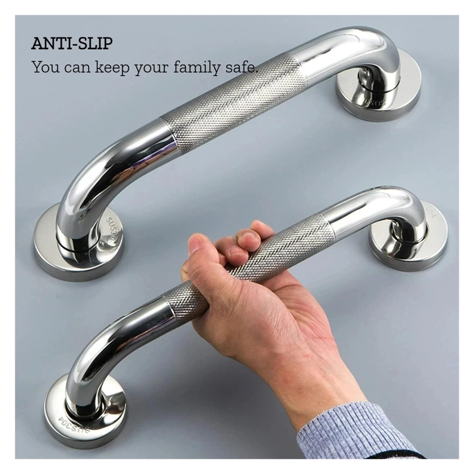 Barra de apoyo acero inoxidable antideslizante for ducha, mango seguridad for baño, bañera, inodoro, pasamanos for evitar caídas, accesorio Para ducharse(Sliver-32mm-40cm)