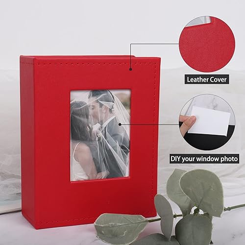 Miniatura 3 de RECUTMS Álbumes de fotos de 100 bolsillos de 4 x 6 pulgadas, páginas blancas para niños, álbumes familiares, libro de fotos de piel sintética para