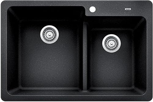 Miniatura 10 de Blanco 442092 Grandis - Fregadero de cocina de 33 pulgadas con doble lavabo o empotrado, color blanco