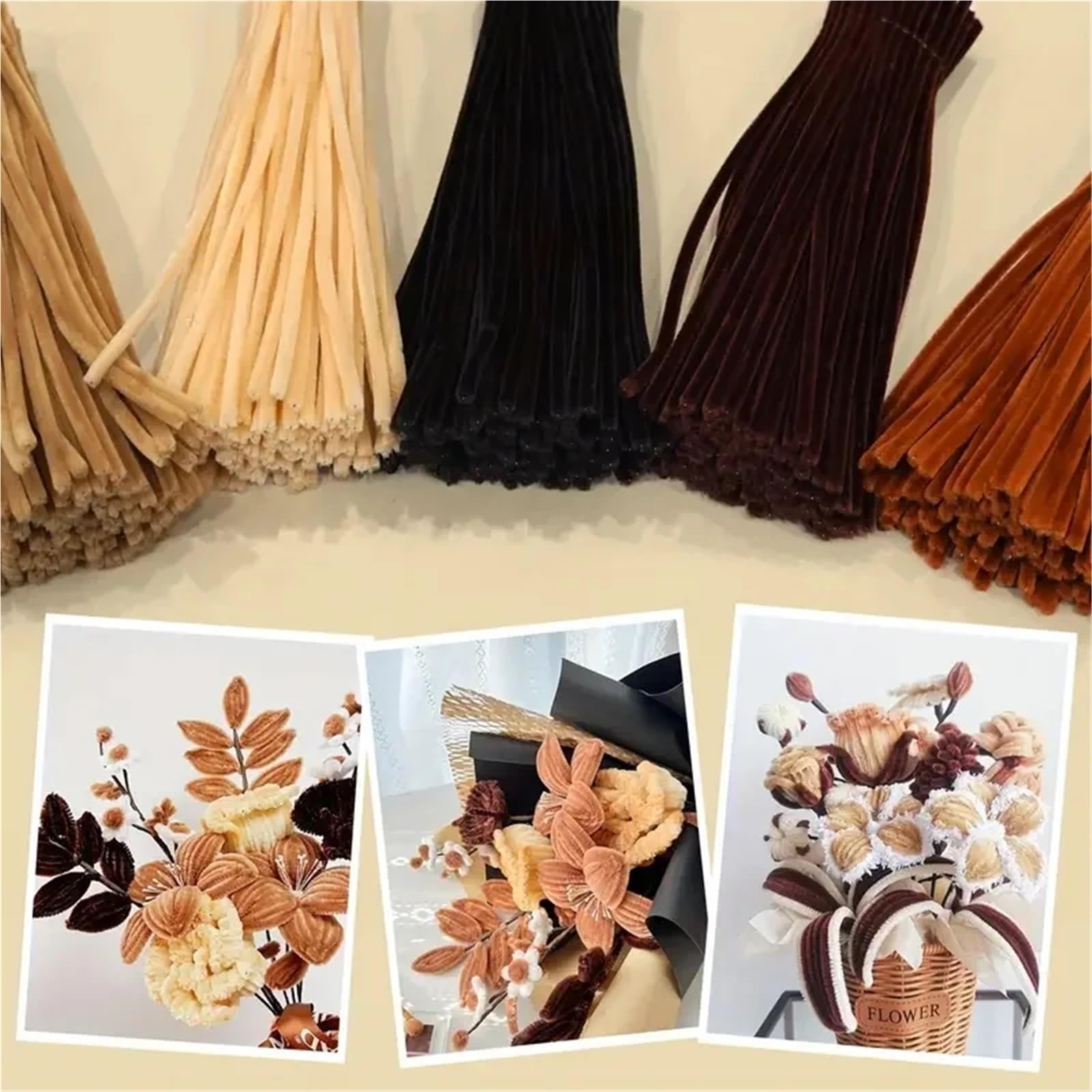 Fil Chenille Cure-Pipes for travaux manuels, Fournitures d'artisanat, tiges de Chenille Multicolores, Projet de Bricolage de Noël(500pcs)