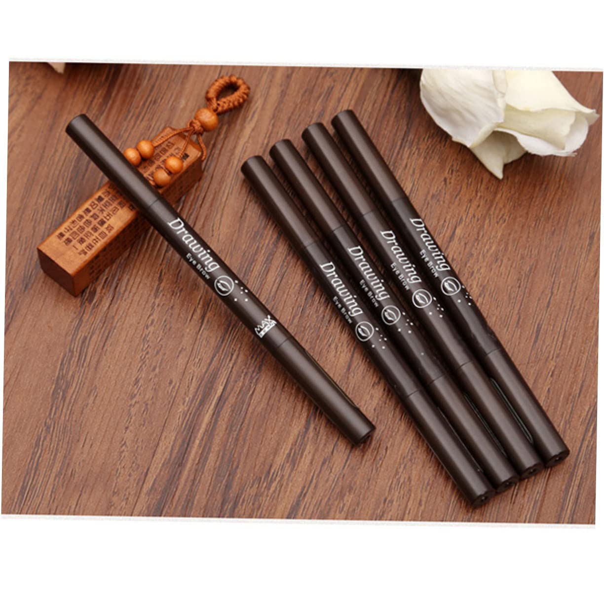 minkissy Waterproof Eyebrow Pencil Brush Set 2 in 1 Auto Rotating Dual Ended Eyebrow Makeup Tool for Natural Definition - Image 2