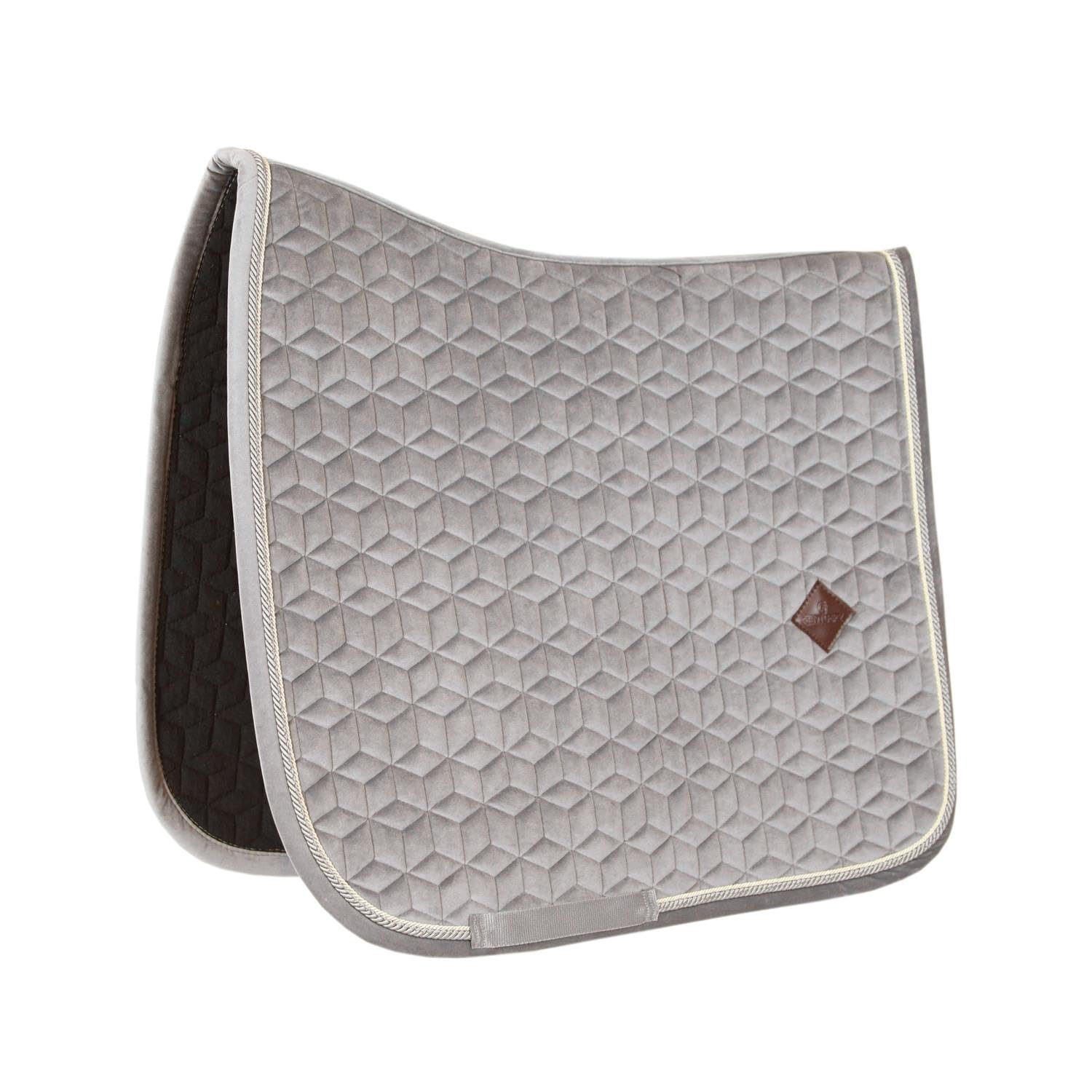 Kentucky Horsewear - Manta de terciopelo para silla de montar básica, color marrón claro, doma con doble cordón, transpirable, lavable a máquina, absorbe los golpes