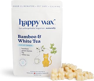 Bamboo & White Tea Scented Wax Melts for Cat Owners – Odor Eliminating, Calming, Pet-Safe, Non-Toxic, Dye-Free, Perfect for Use with Wax Warmers - 4 oz Pouch